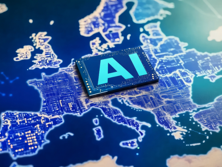 EU AI Act logo over Europe